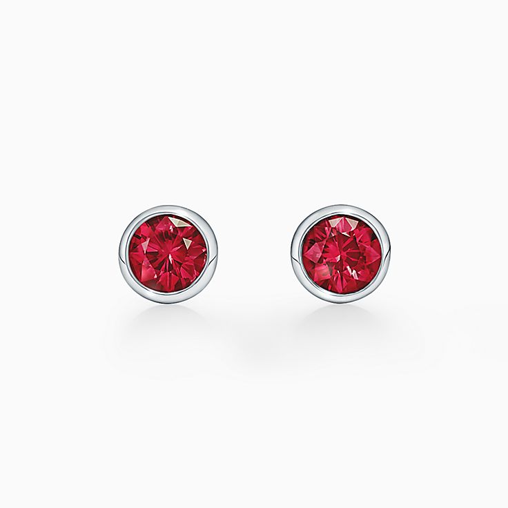 Elsa Peretti® Color by the Yard earrings in platinum with rubies. | Tiffany  & Co.