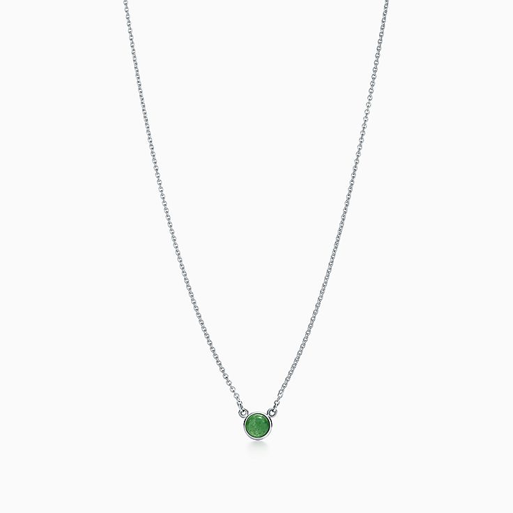 Silver green store necklace