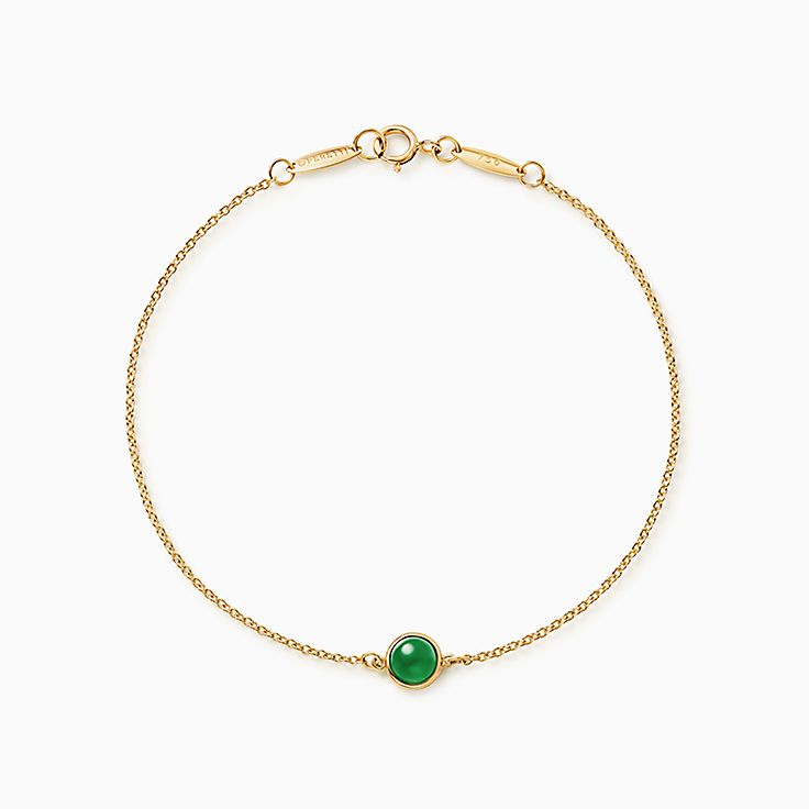 Elsa Peretti Color by the Yard Green Jade Bracelet in Yellow Gold   Tiffany  Co
