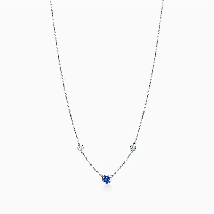 Elsa Peretti® Color by the Yard necklace in platinum with sapphire