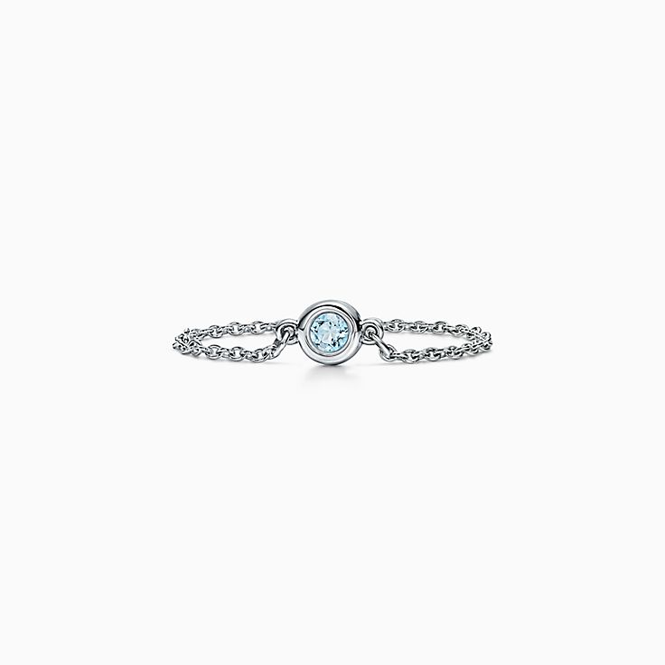 Elsa Peretti® Color by the Yard Ring in Silver with an Aquamarine