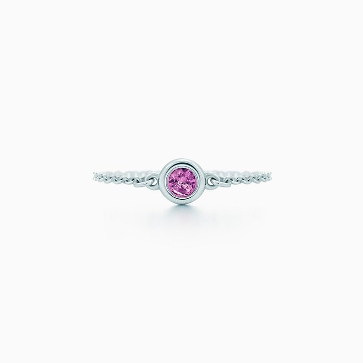 Elsa Peretti® Color by the Yard Ring in Silver with a Pink