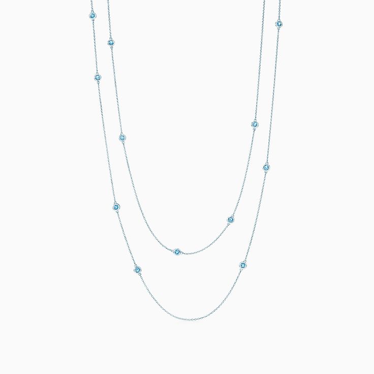 Elsa Peretti™ Color by the Yard Aquamarine Pendant in Silver | Tiffany & Co.