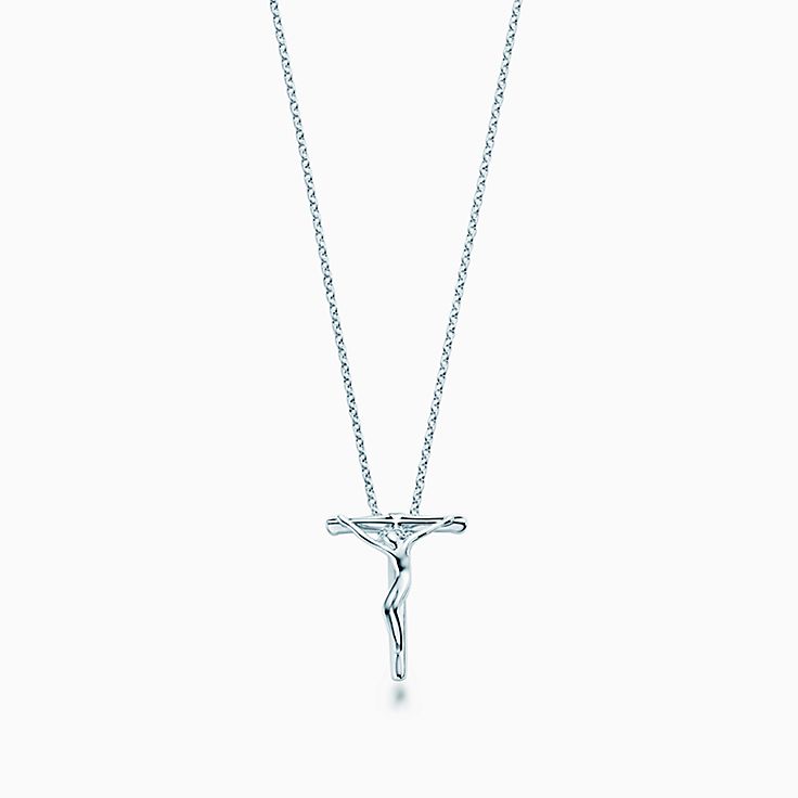 white gold cross necklace tiffany