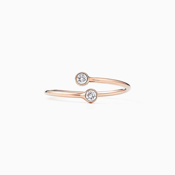 Elsa Peretti® Diamond Hoop ring in 18k rose gold with Elsa Peretti® Diamond Hoop ring in 18k rose gold with