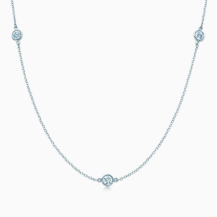 tiffany silver diamond necklace