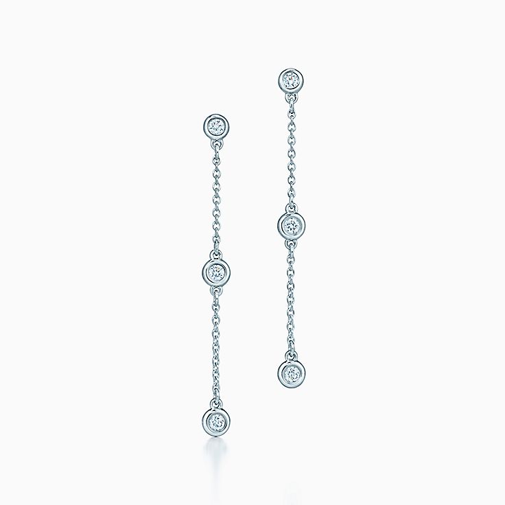 Elsa Peretti Diamonds by The Yard Drop Earrings in Sterling Silver