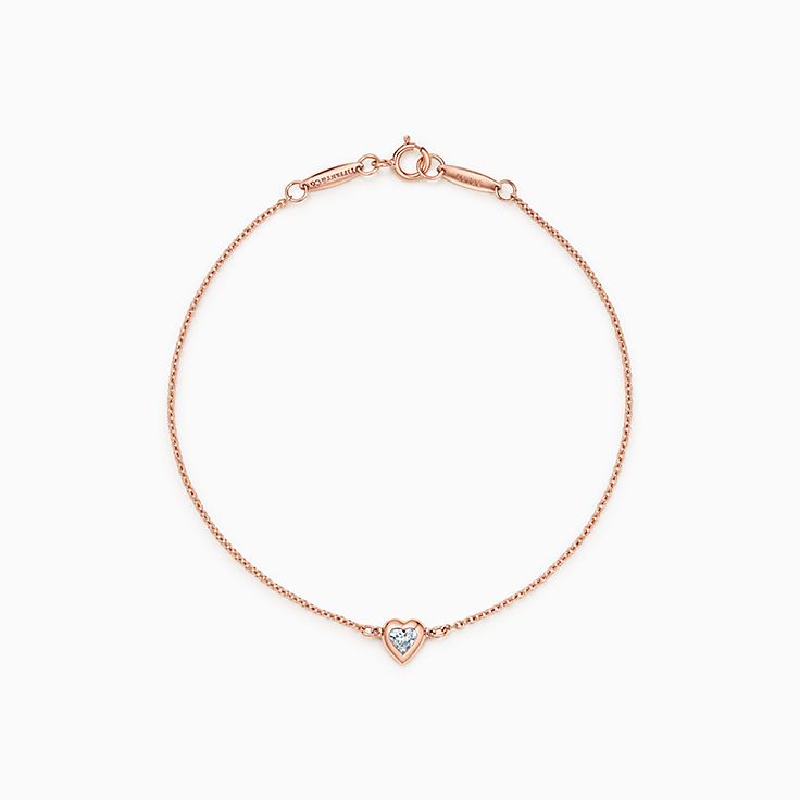 Elsa Peretti Diamonds By The Yard Heart Bracelet In 18k Rose Gold Tiffany Co