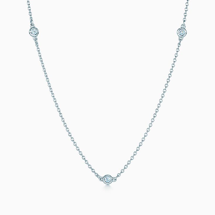 Tiffany silver diamond necklace discount