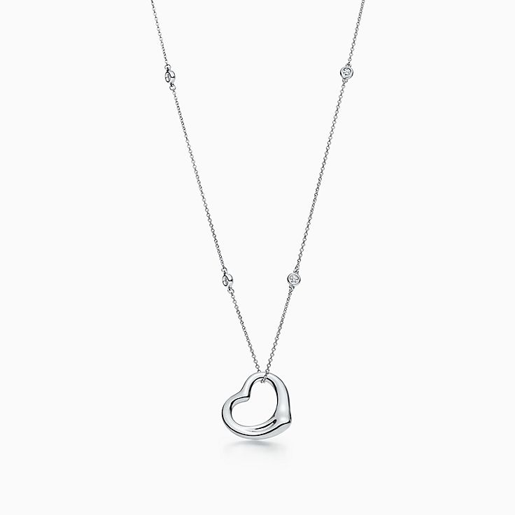 tiffany elsa peretti diamond heart necklace