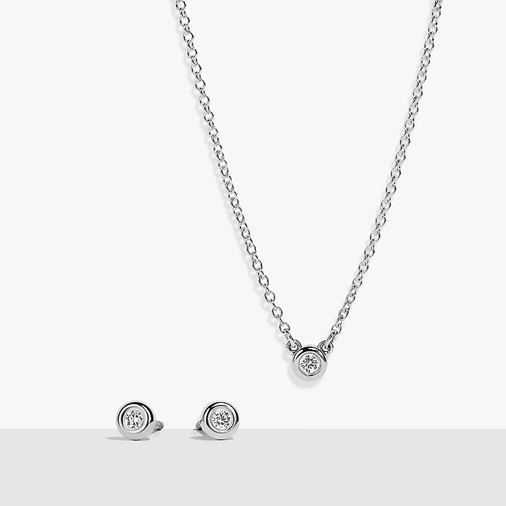 Macy's 2-Pc. Set Diamond (2 ct. t.w.) Pendant Necklace & Stud Earrings in  14k White or Yellow Gold - Macy's