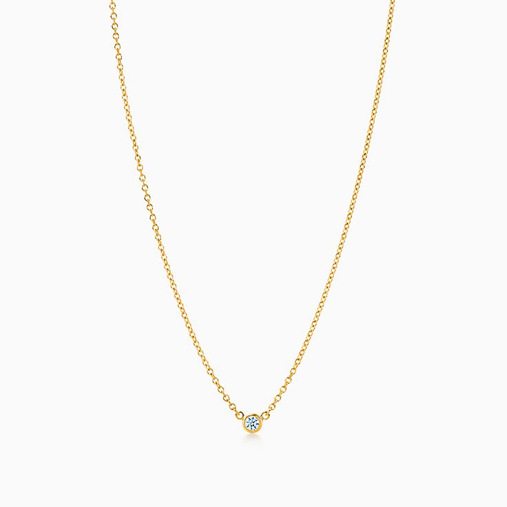 Elsa Peretti Diamonds by The Yard Single Diamond Pendant in Rose Gold, Size: .17