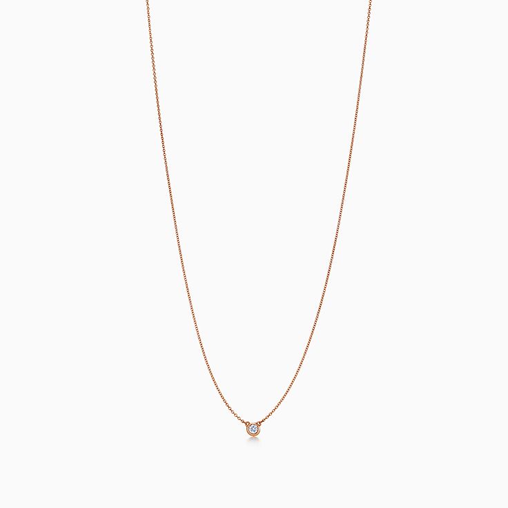 Elsa Peretti® Diamonds by the Yard® Single Diamond Pendant in Rose 