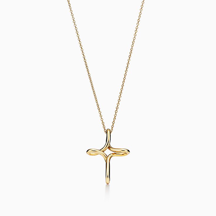 Elsa Peretti Infinity Cross Pendant In 18k Gold Medium Tiffany Co - 18k Gold Cross Pendant Made In Italy Elsa Peretti Infinity Cross Pendant In 18k Gold Medium Tiffany Co - 18k Gold Cross Pendant Made In Italy