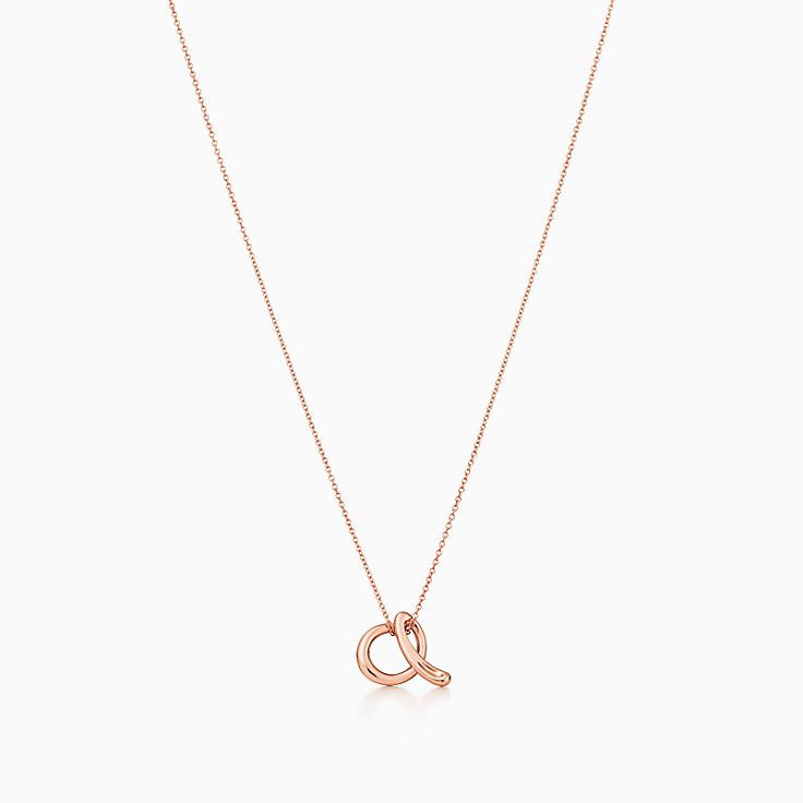 Elsa Peretti Alphabet Pendant In 18k Rose Gold Letters A Z Available Co - Elsa Peretti Letter Pendant Large