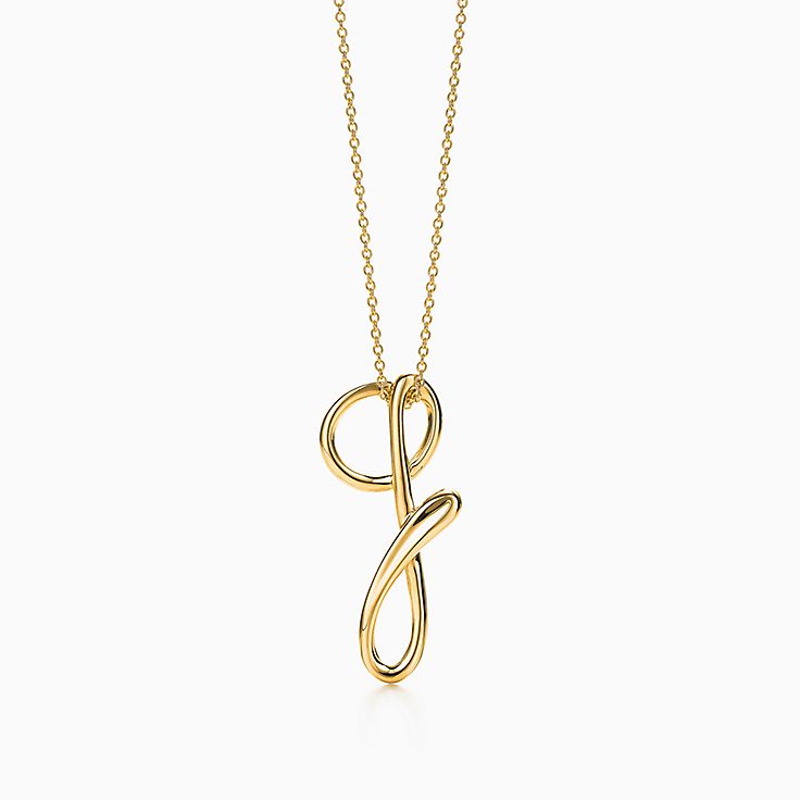 The Abbey Lower Case Initial 'g' Necklace in 14k Yellow Gold, 16 Inch - The  Black Bow Jewelry Company