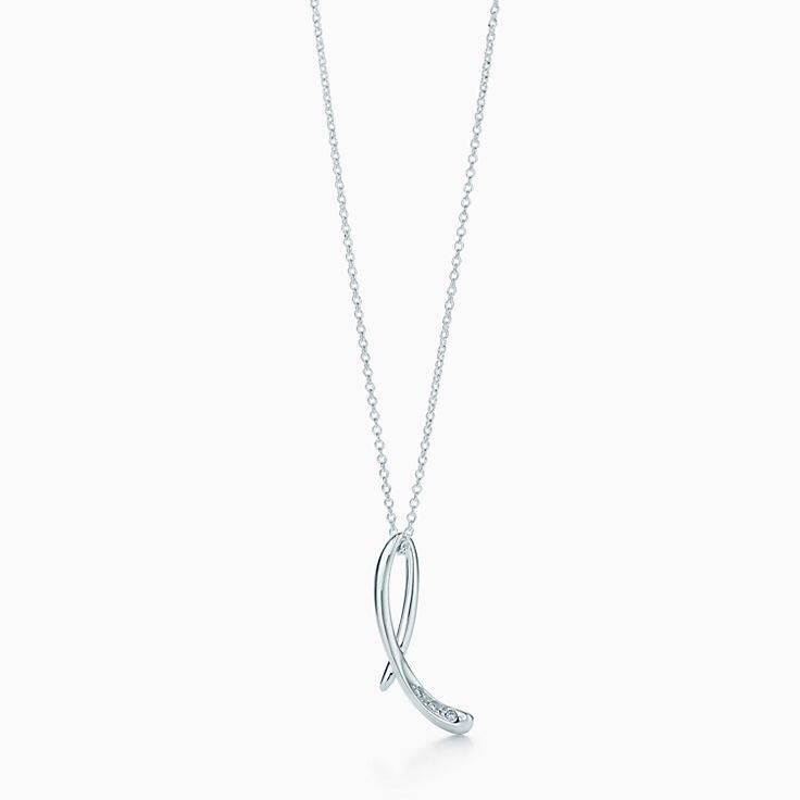 Elsa Peretti Alphabet Pendant In Silver With Diamonds Letters A Z Available Tiffany Co