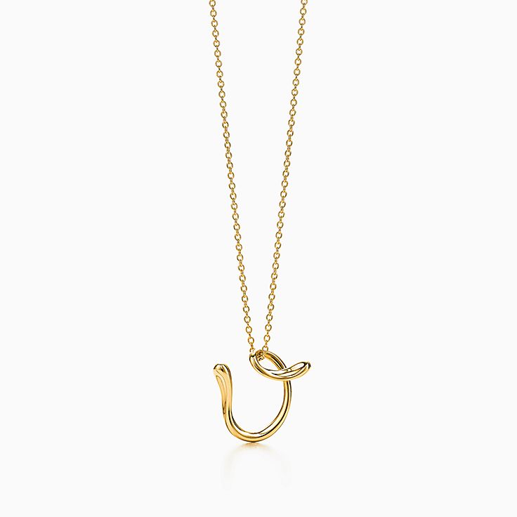 Elsa Peretti 18k Gold Letter V Pendant Co - Elsa Peretti Letter Pendant Gold