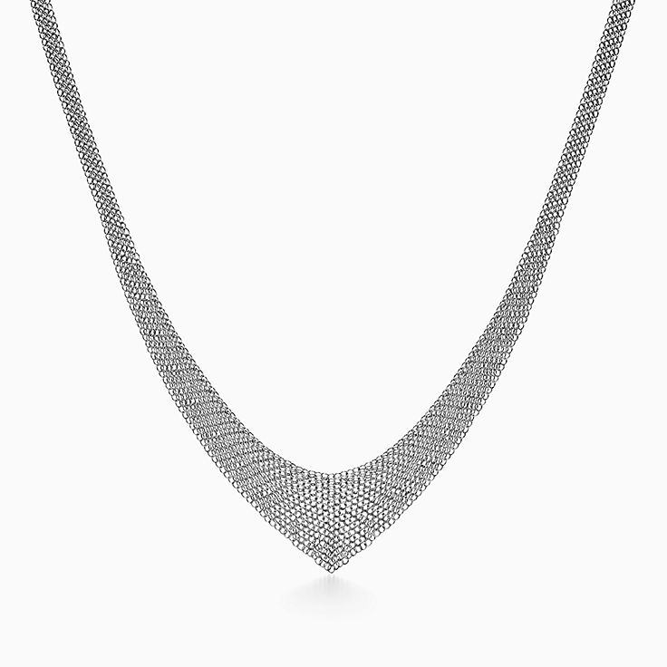 tiffany silver mesh necklace