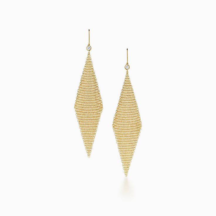 TIFFANY 18K Yellow Gold Pearl Mesh Earrings 48557 | FASHIONPHILE