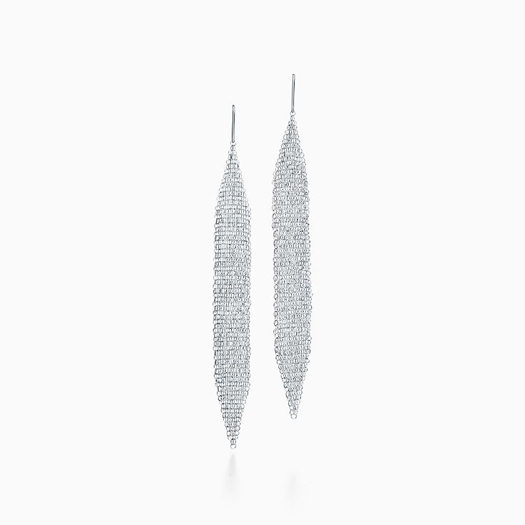 tiffany silver mesh earrings