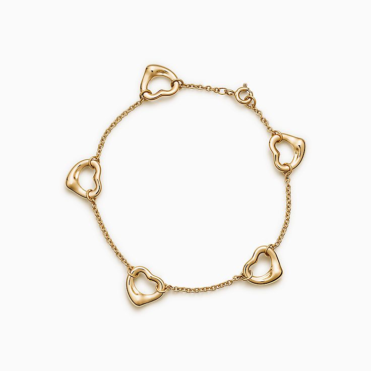 tiffany silver and gold heart bracelet