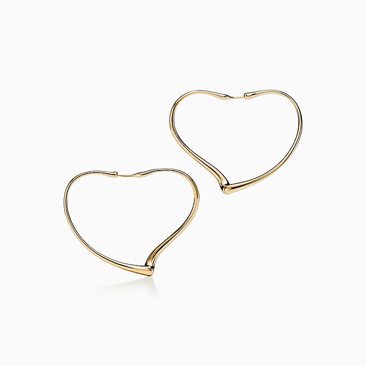 Sweetheart Dangle Statement Hoop Earrings in Gold | Uncommon James