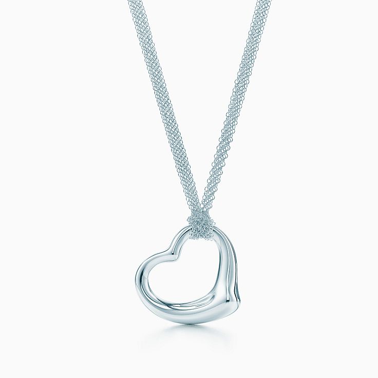 Elsa Peretti Open Heart Pendant In Sterling Silver On A 30 Mesh Chain Tiffany Co - Open Heart Pendant Tiffany Elsa Peretti Open Heart Pendant In Sterling Silver On A 30 Mesh Chain Tiffany Co - Open Heart Pendant Tiffany