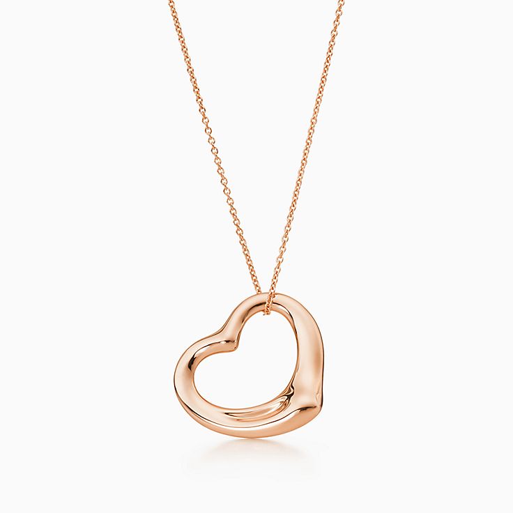 tiffany open heart necklace rose gold