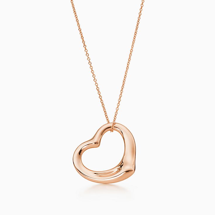 Elsa Peretti Open Heart Pendant in Silver and 18K Rose Gold, Extra Mini