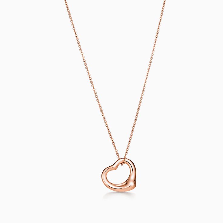 Elsa Peretti® Open Heart pendant in 18k rose gold. More sizes 