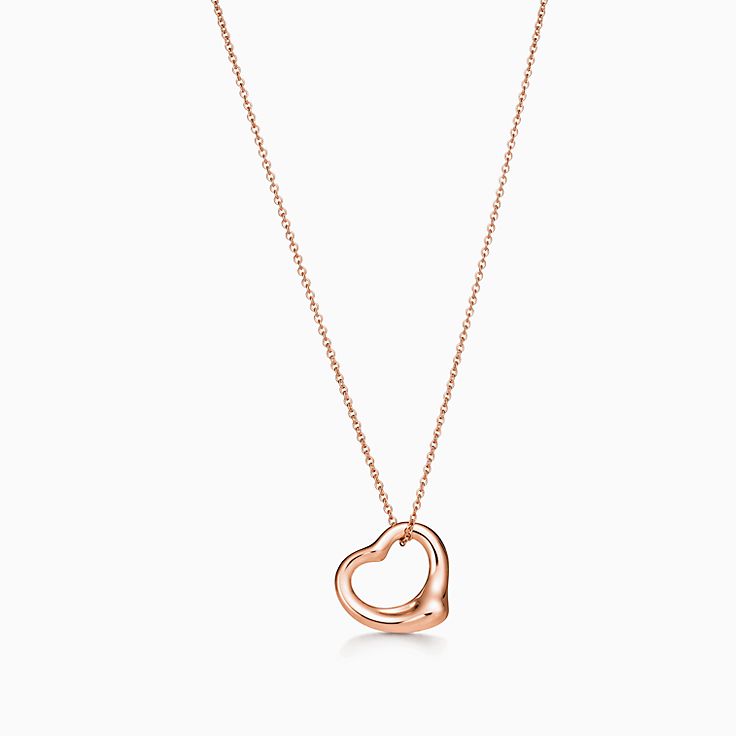 TIFFANY Sterling Silver 16mm Elsa Peretti Open Heart Pendant Necklace  1366196 | FASHIONPHILE