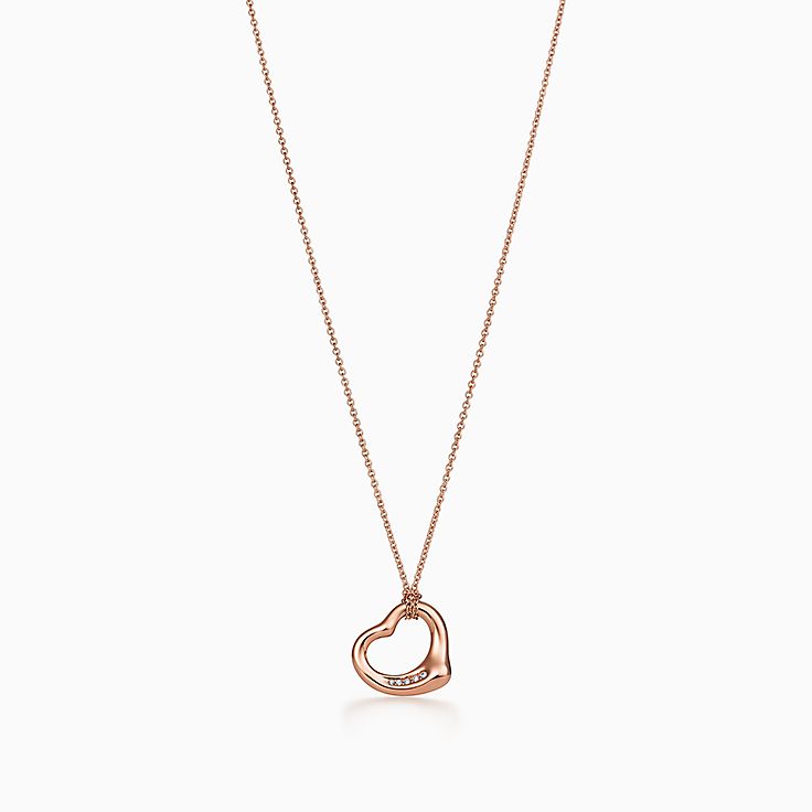 tiffany open heart necklace rose gold