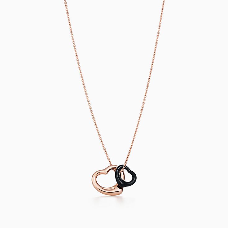 tiffany open heart necklace rose gold