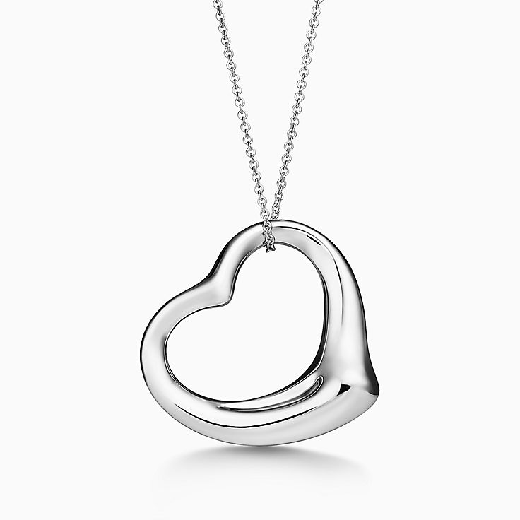 Tiffany&Co small open heart silver necklace offers 15.9’