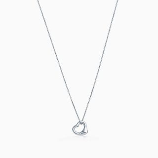Elsa Peretti™:Open Heart Pendant in Platinum with Diamonds