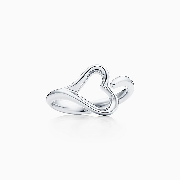 Elsa Peretti™ Open Heart ring in sterling silver, small. | Tiffany 