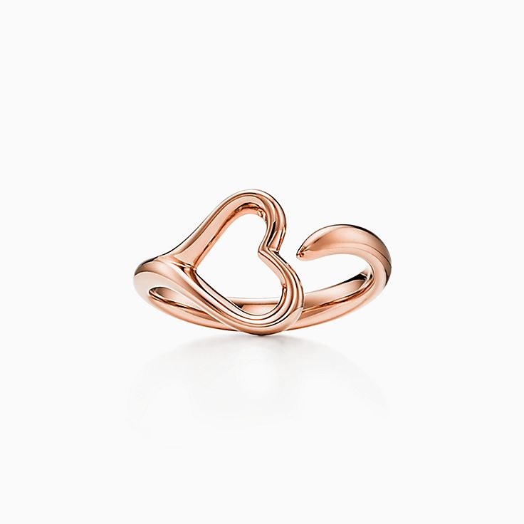 Elsa Peretti® Open Heart ring in 18k rose gold, small. | Tiffany & Co.