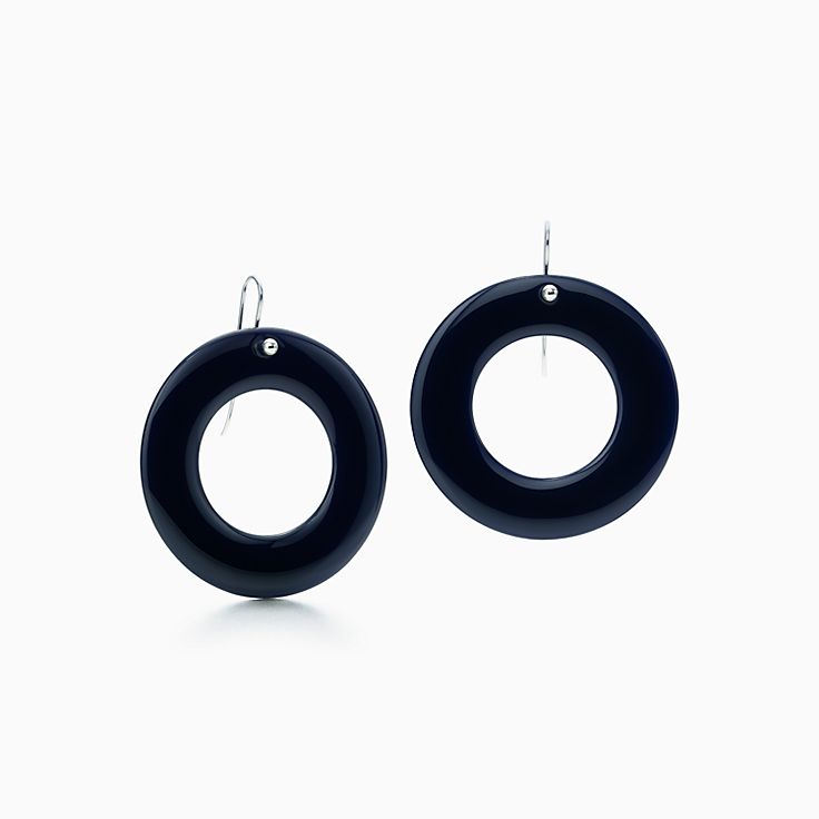 Elsa Peretti® Sevillana earrings in black lacquer, small