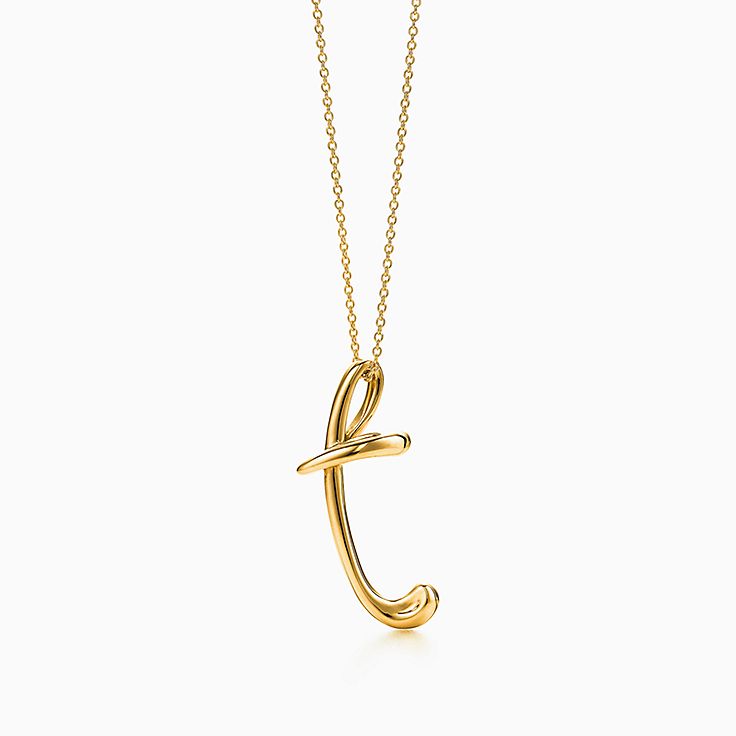 Elsa Peretti™ Small Alphabet Pendant in Yellow Gold