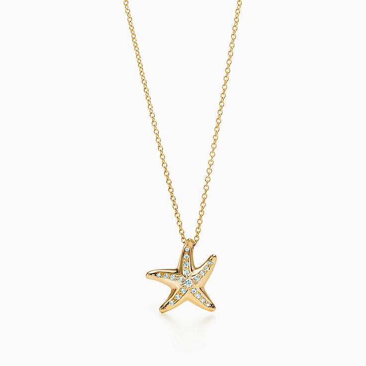 tiffany starfish necklace with diamond