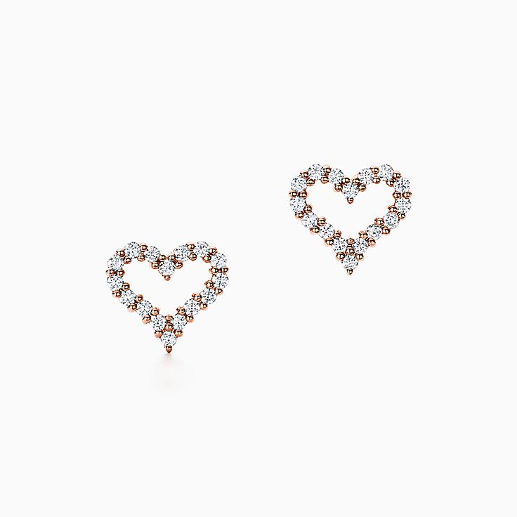 tiffany pink heart earrings