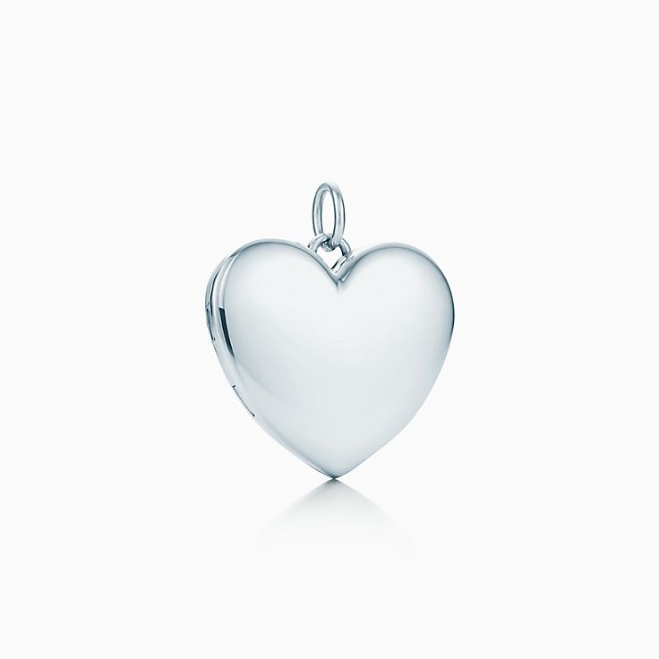 Heart locket in sterling silver, large 