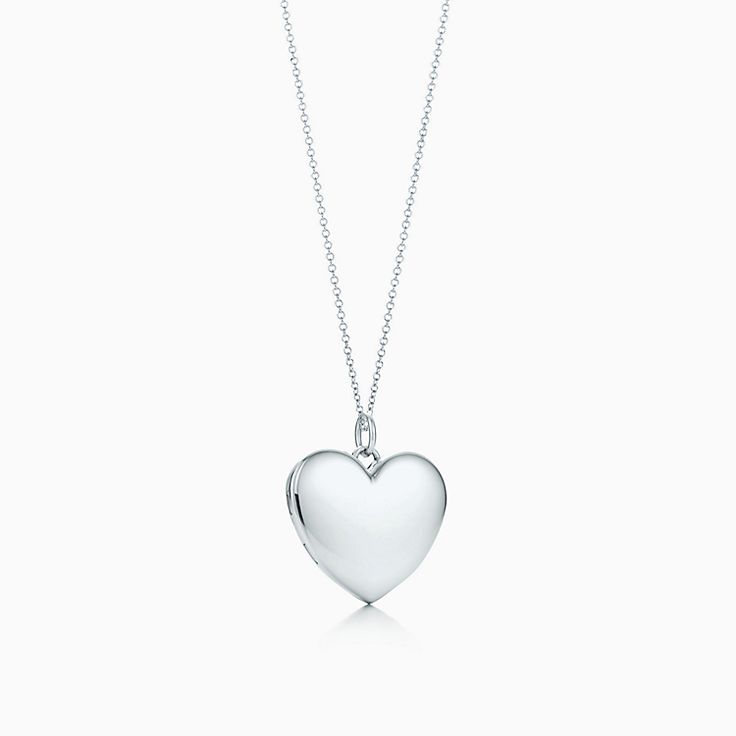 Heart locket in sterling silver on a 
