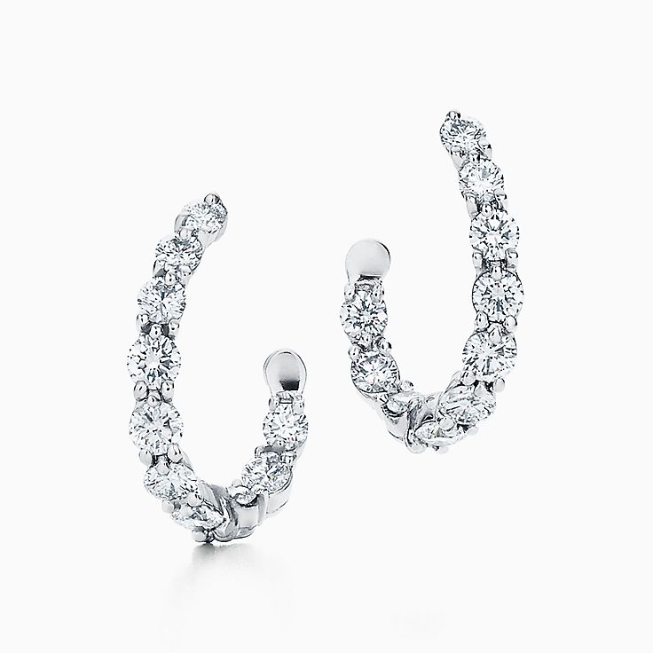 tiffany platinum hoop earrings