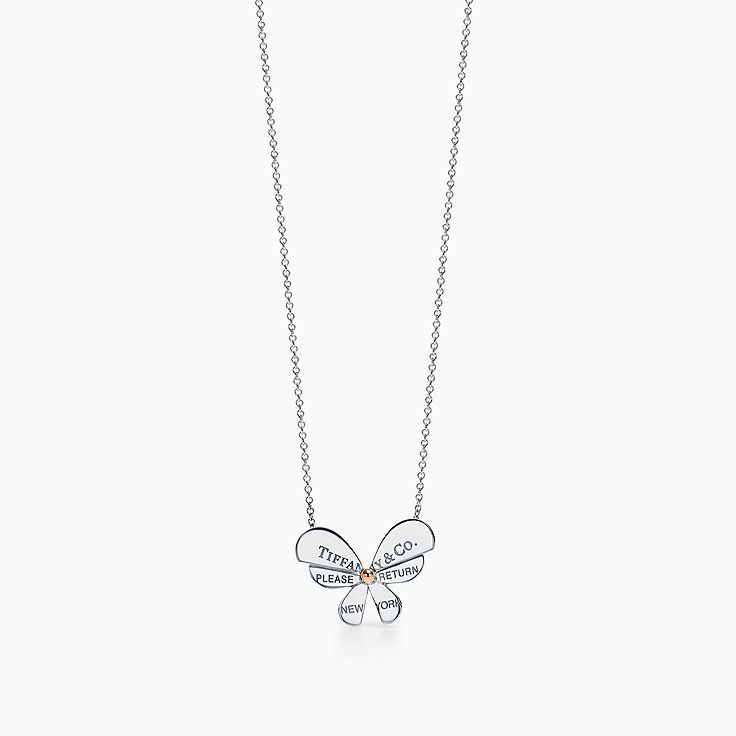 tiffany butterfly necklace gold