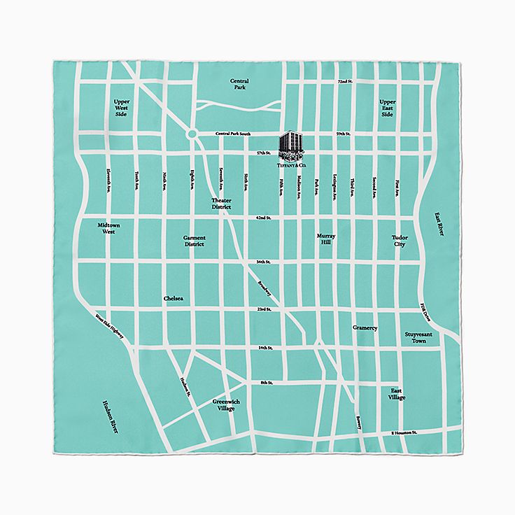 Manhattan Map Scarf In Silk Tiffany Co