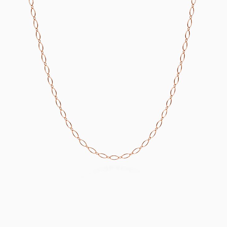 Oval link chain in 18k rose gold, 30 