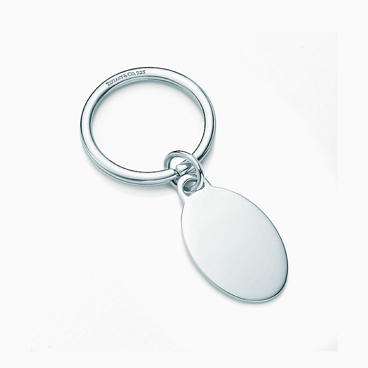 Oval tag key ring in sterling silver. | Tiffany & Co.