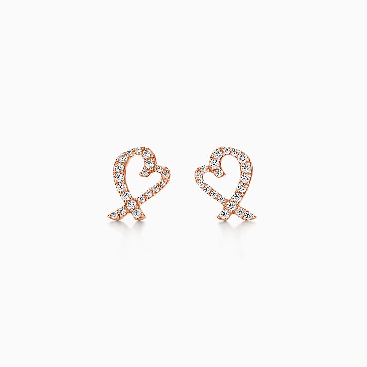 tiffany rose gold earrings heart